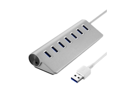 Estación de fondeo YIZHOOD HUB USB 3.0 7 puertos OTG C de alta velocidad plata