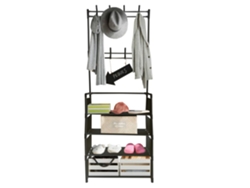 Percha de tela para entrada 4 Estantes 8 perchas Nyana Home Negro
