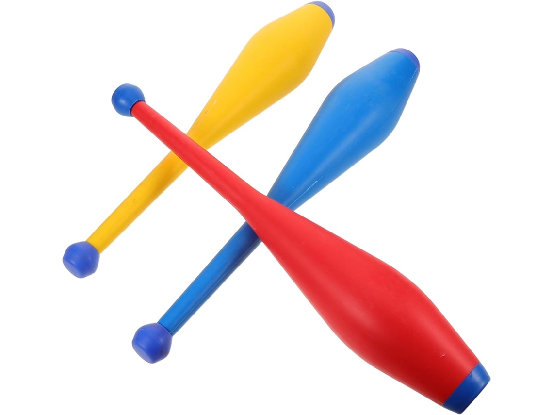 Juego de 3 palos de malabares con mangos de alta fricción, tamaño pequeño profesional.