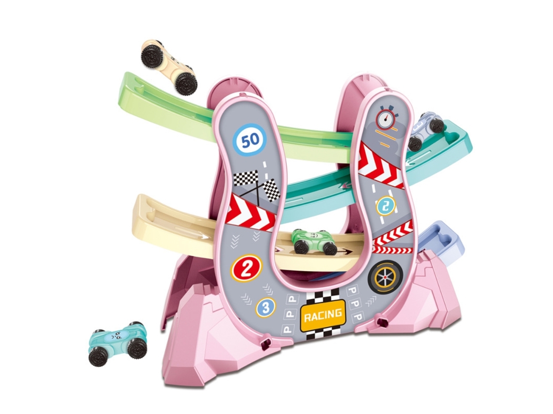 Pista De Carreras Con 4 Coches: Juguete Educativo Interactivo Para Niños De 1 A 3 Años.