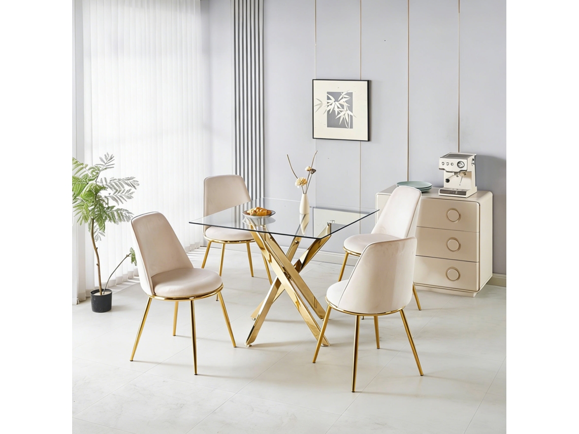 Conjunto De Comedor 1+4 Con Mesa Y 4 Sillas