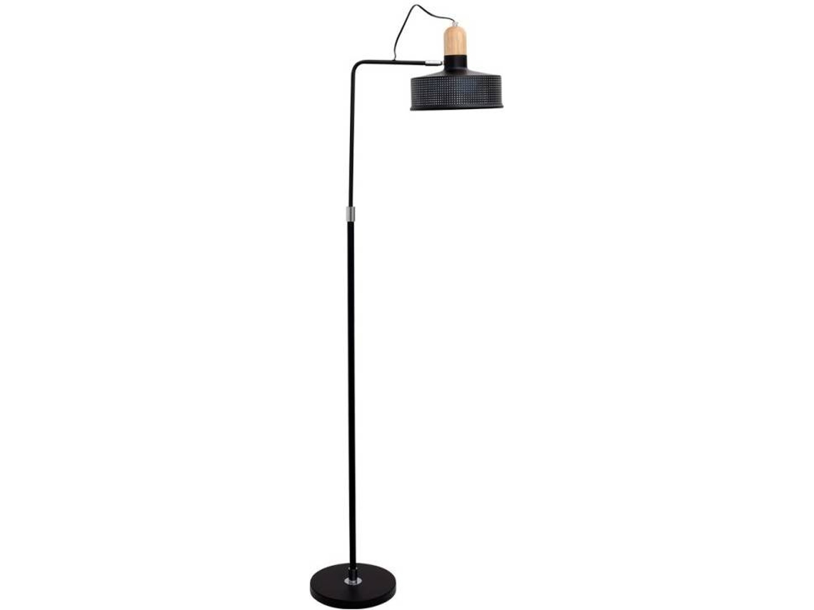 Lámpara de Pie FABRILAMP Anusca (Negro - E27 - Máx. 60W - Madera - Metal)