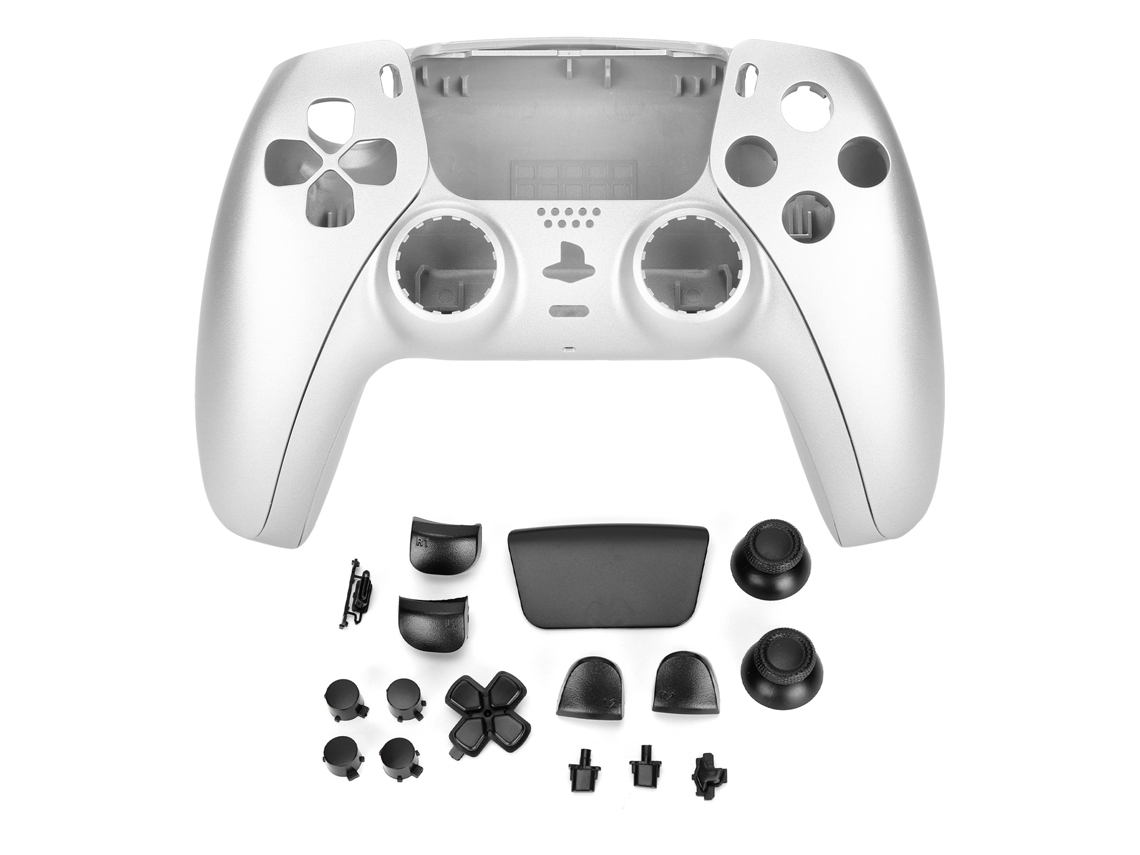 Acessórios De Substituição Para Controle Ps5: Carcasa E Botões Diy Em Prata, Material Abs, Compatível Com Gamepad