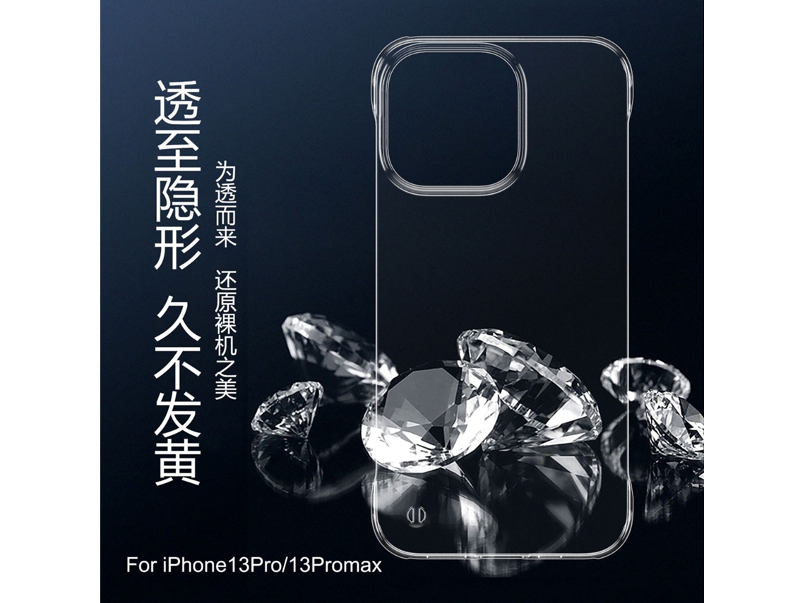 (iphone 13 Pro Transparente) Funda Transparente De Policarbonato Sin Marco Para Iphone 12 Mini Con Orificio Fino