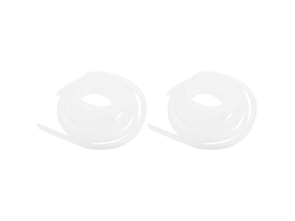 2 fundas protectoras de cables de PP en espiral, blancas, 14 mm