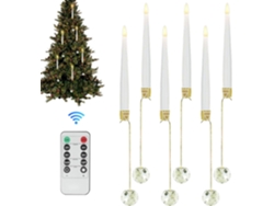 Velas navideñas eléctricas con control remoto para árboles de Navidad, 6 adornos LED para fiestas, Gokoco
