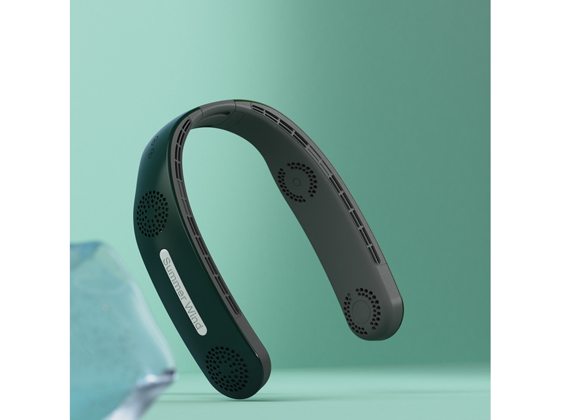 Ventilador De Cuello (negro), 4000 Mah, Refrigeración Sin Aspas De 360°, Recargable