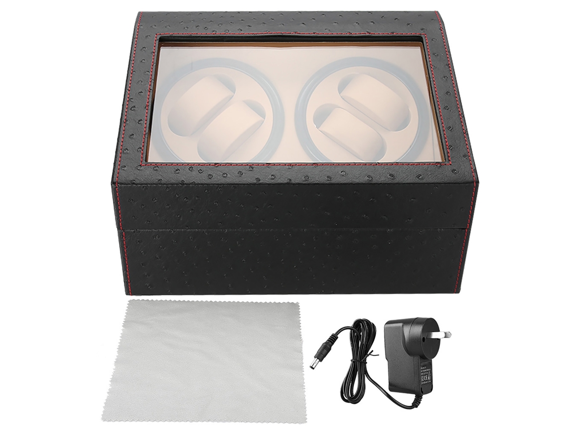 Caja giratoria mecánica para 4 relojes automáticos con estuche expositor.