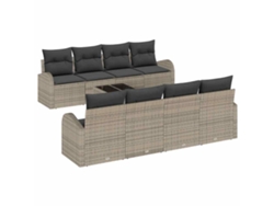 Maison Exclusive - Conjunto De Sofá De Jardín 9 Pcs Gris Ratán Sintético