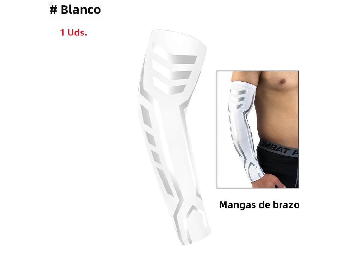 Brazalete deportivo de compresión, absorbe la humedad y el sudor, unisex, Mdug Warm (piezas blancas L1)