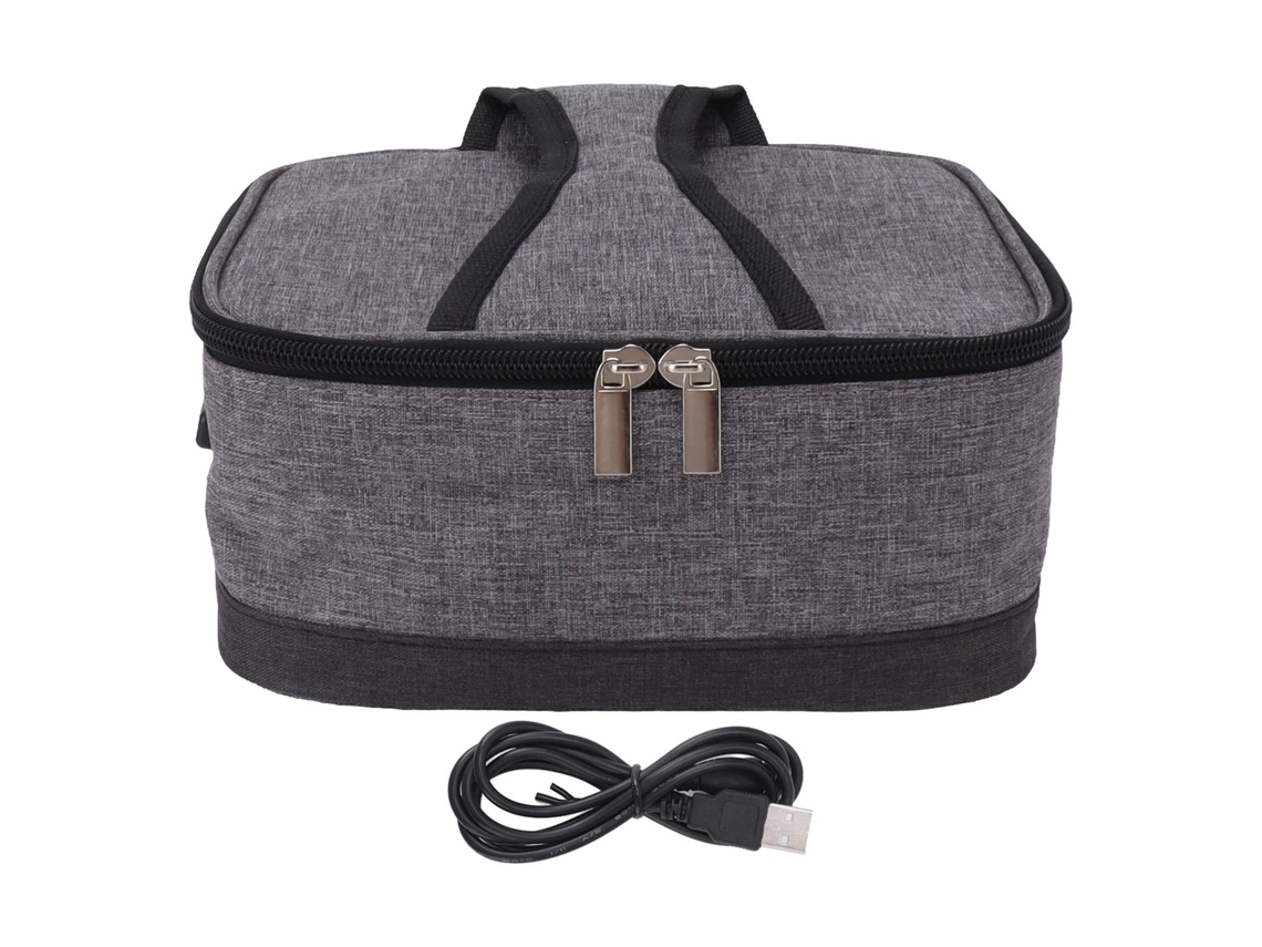 Bolsa De Aquecimento Usb Portátil Para Alimentos Com Temperatura Constante Isolante Para Lanche No Trabalho Viagens Cinza Claro