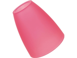 Pantalla de lámpara de plástico rosa, diámetro del orificio de 42 mm, forma plana sencilla, 1 pieza.