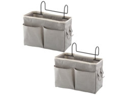 Juego de 2 bolsas colgantes ELISEFASHION para mesitas de noche (gris/blanco/rosa/azul oscuro)