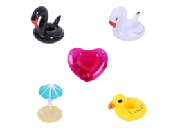 Portavasos inflable flotante para piscina.