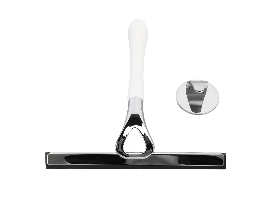 Raspador De Vidrio Con Mango De Metal Para Una Limpieza Eficaz De Los Cristales Del Baño, La Ducha Y Las Ventanas.