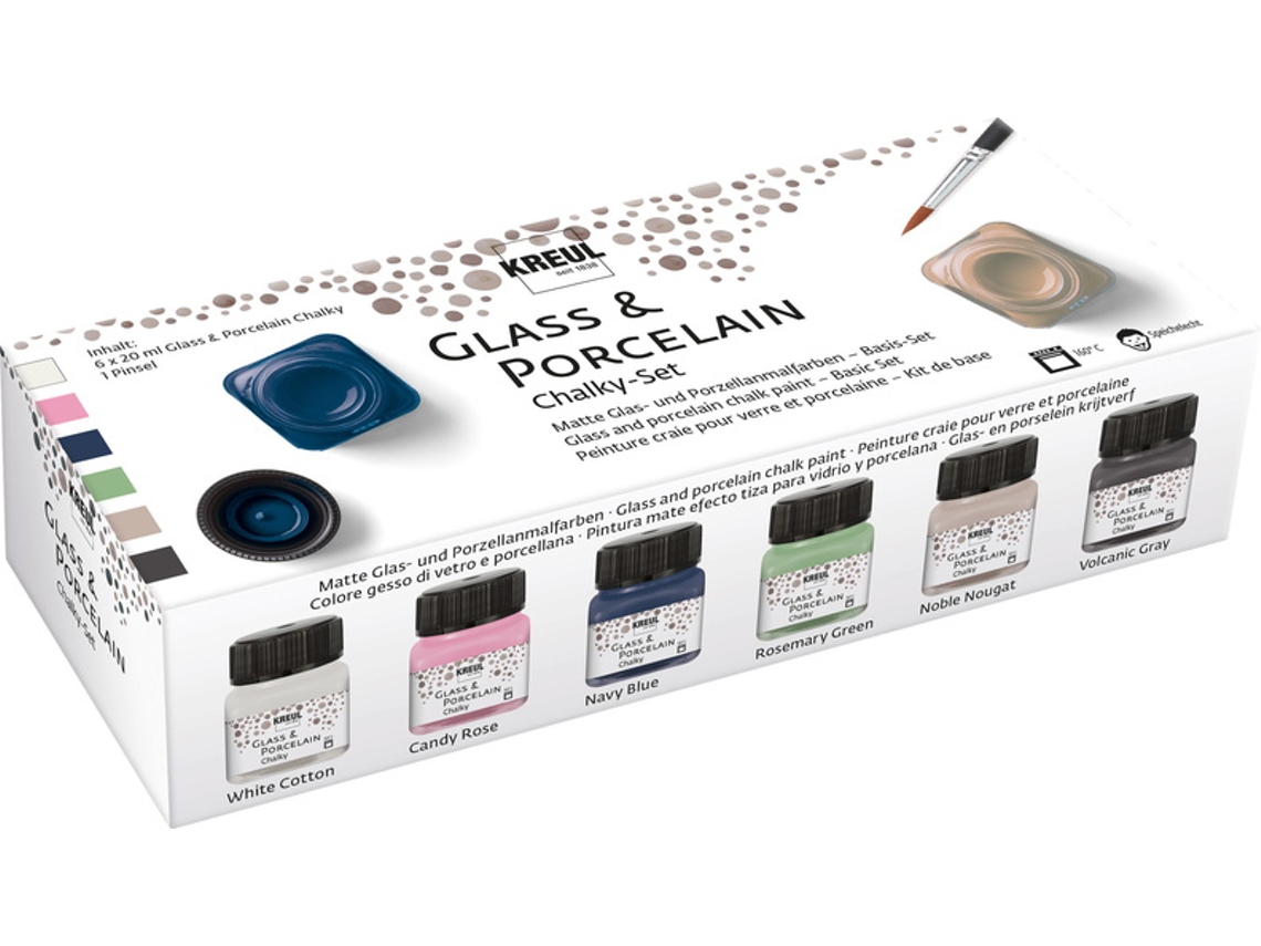 Tinta Porcelana KREUL Vidrio y Porcelana Conjunto Tiza