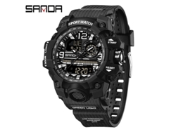 Reloj Electrónico De Moda (totalmente Negro para Mujer) Con Acabado Luminoso, Resistente Al Agua, A Los Golpes Y Con Alarma.
