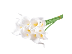 Baok-lirio Cala Mini Flor Artificial de PU Táctil Real Falsa Decoración del Hogar Fotografía Blanca