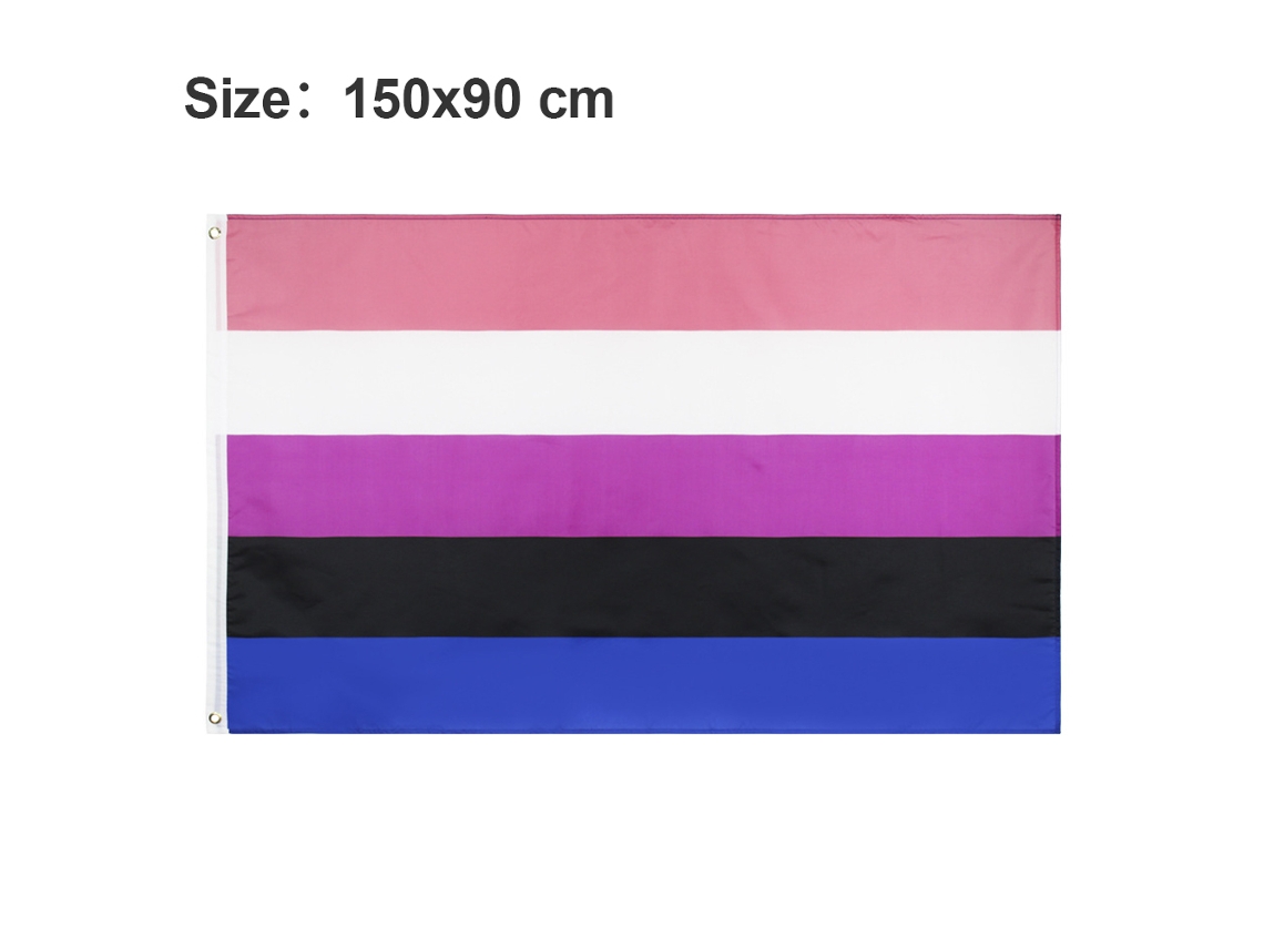 Bandera del Orgullo de Género Fluido, Tintes Anti-Ultravioleta Únicos para Retención del Color, Tela de Alta Calidad Duradera y Ligera para Hogares Ga