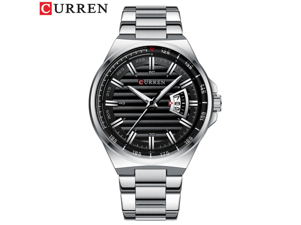 Reloj Casual De Cuarzo Resistente Al Agua (plateado Y Negro), Con Calendario Y Para Negocios (para Hombre).