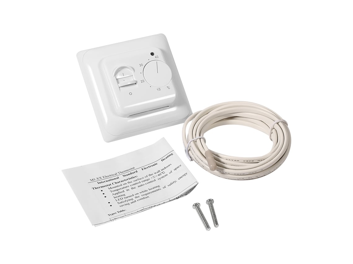 Termostato Manual Para Calefacción Electrónica Por Suelo Radiante, Control De Temperatura, Ip20, 16a, 3600w, Blanco