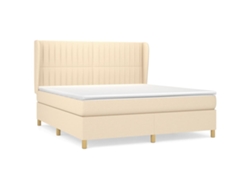 Cama Box Spring VIDAXL Crema Tela (180x200 cm)