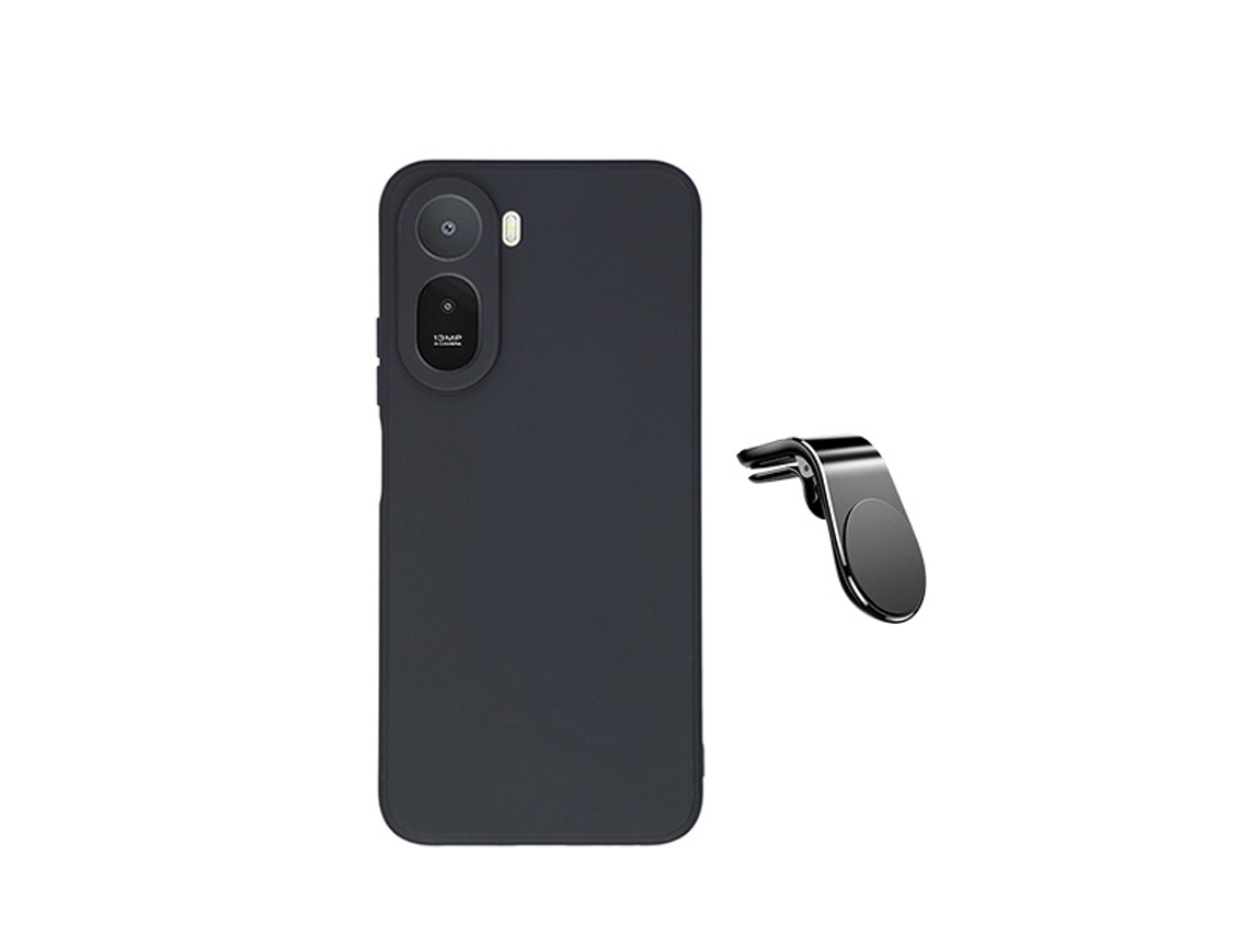 Kit Suporte L Capa Silicone Líquido Phonecare Para Xiaomi Redmi A7 Pro 4g - Preto
