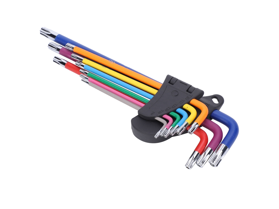 Juego De 9 Llaves Allen Hexagonales Extralargas, Multicolor, Llave En Forma De L, Llave De Boca Fija, Herramienta De Reparación