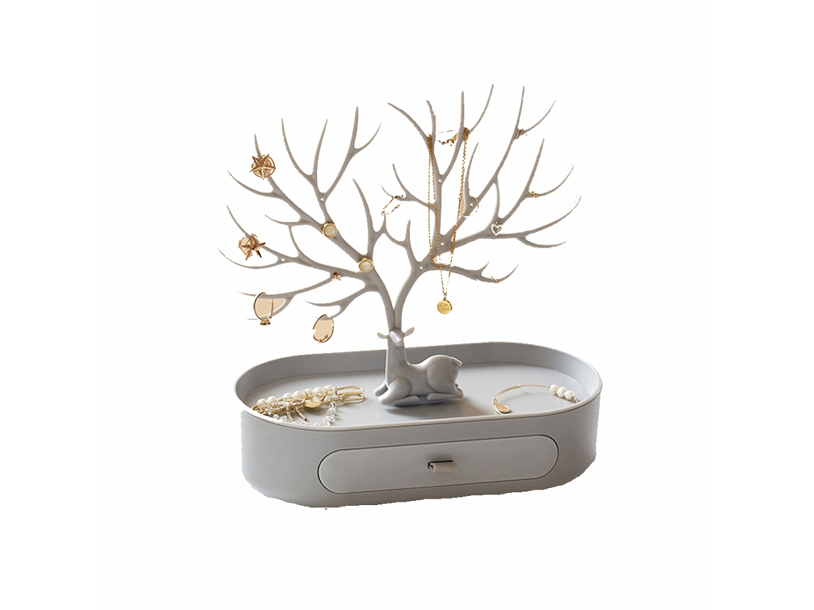 KOFIHETY Expositor de Jóias Fawn con Cajón - Diseño en Forma de Árbol