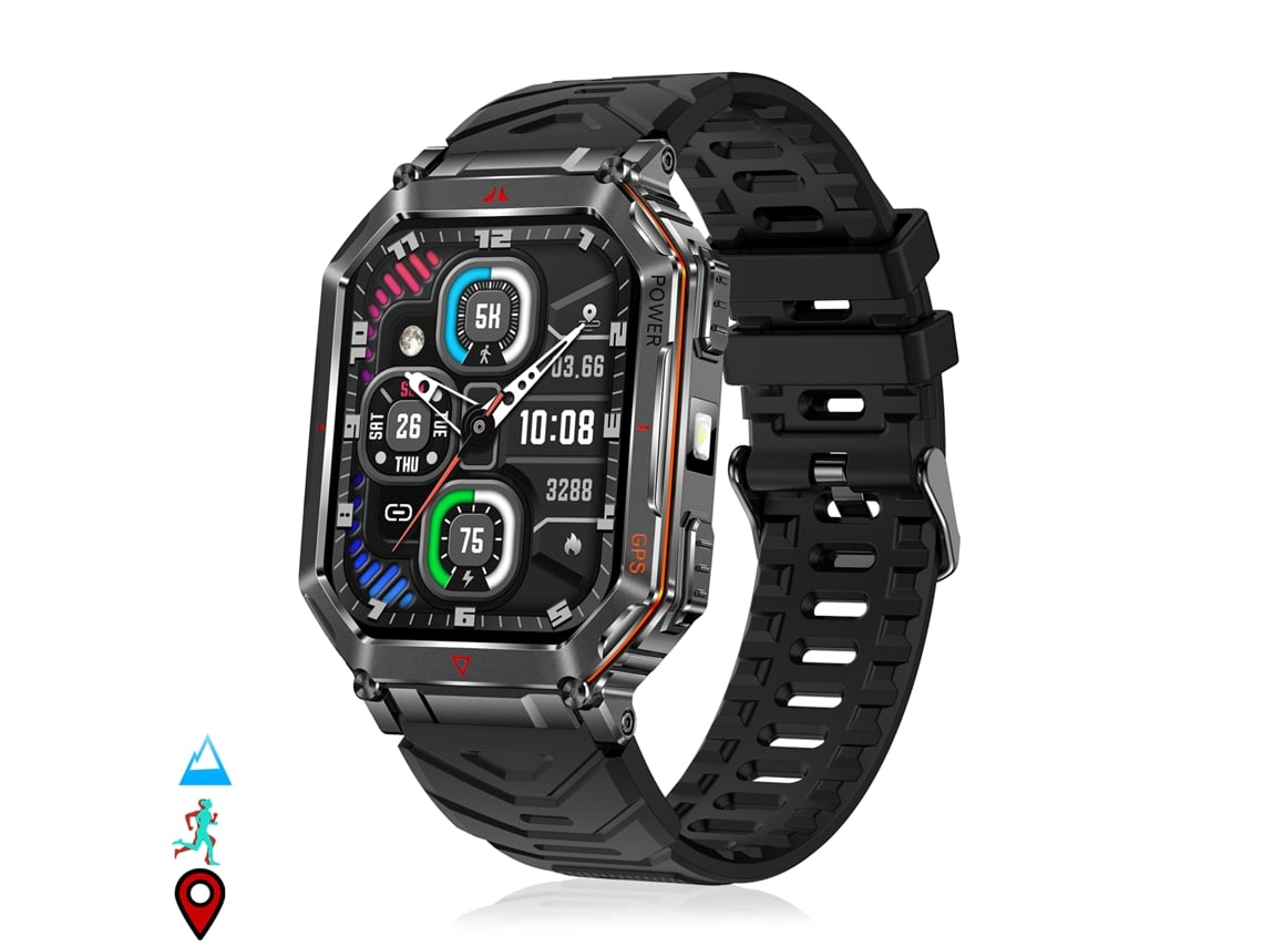 Reloj inteligente Kr92 con llamadas Bluetooth, GPS, herramientas de exploración, monitor de frecuencia cardíaca, chat GPT y más de 100 modos deportivos.