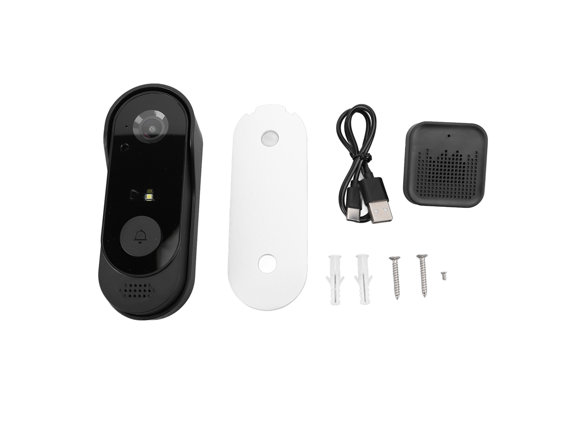 Videoportero Inalámbrico Tuya 1080p Con Wifi De 2.4 Ghz, Comunicación Bidireccional Y Receptor Para Seguridad Inteligente Del Hogar.