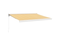 Maison Exclusive - Toldo Retráctil Aluminio Y Tela Blanco Y Amarillo 3x2,5 M