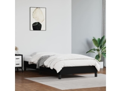 Cama con Plataforma de Polipiel Negra (80x200 cm)