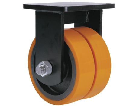 Rueda fija 17hlr300-hub hierro-poliur.naranja(doble) eje bolas ALEX