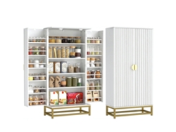 Mueble de cocina con 12 estantes y puertas ajustables, 58x29x119,5 cm, blanco, sin marca.