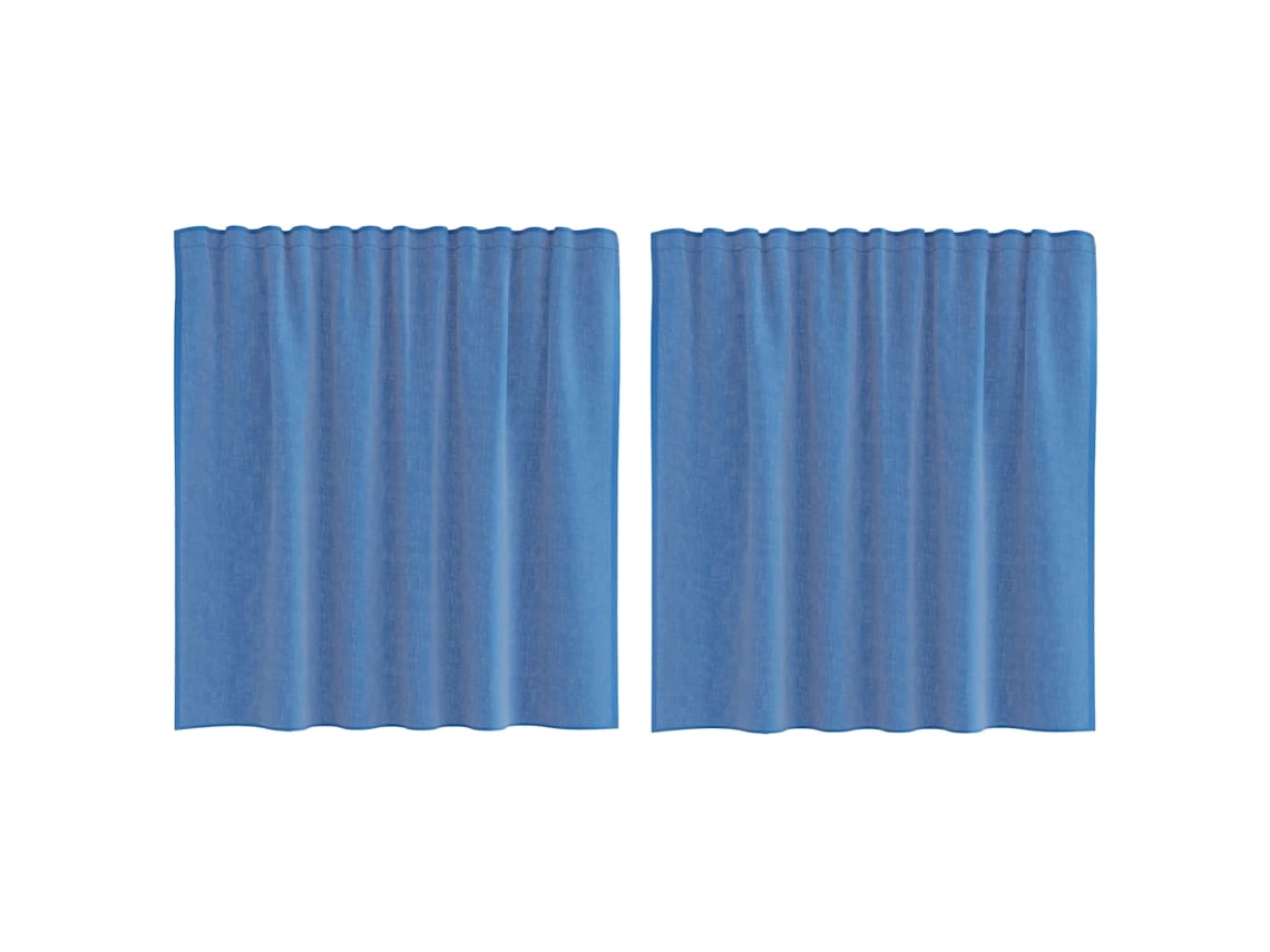 Maison Exclusive - Cortinas De Gasa Con Bolsillos Para Varillas 2 Uds. Azul Real