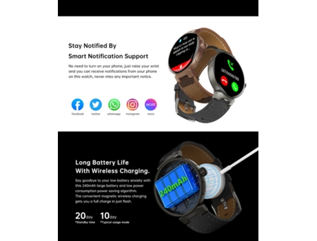 Reloj inteligente, 1,45 pulgadas, orologio fitness sportivo impermeable, negro VEANXIN
