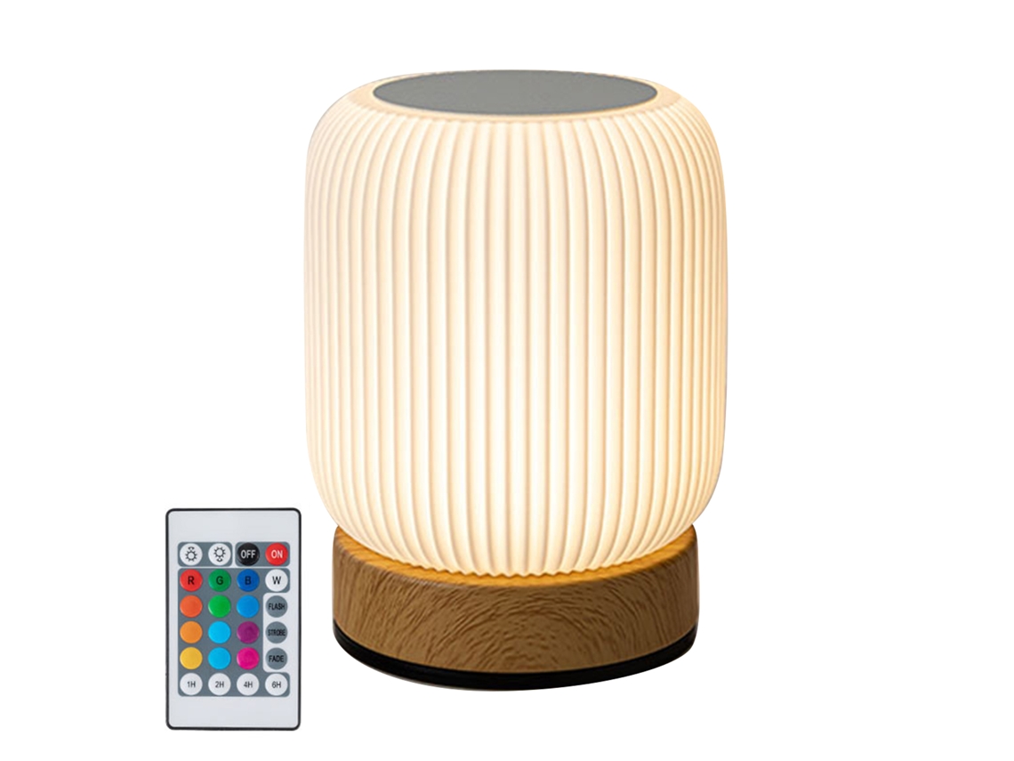 2026-lámpara De Mesa Tocable Con Textura De Madera Luz Nocturna Ambiente Portátil Con Batería Integrada Para Dormitorio