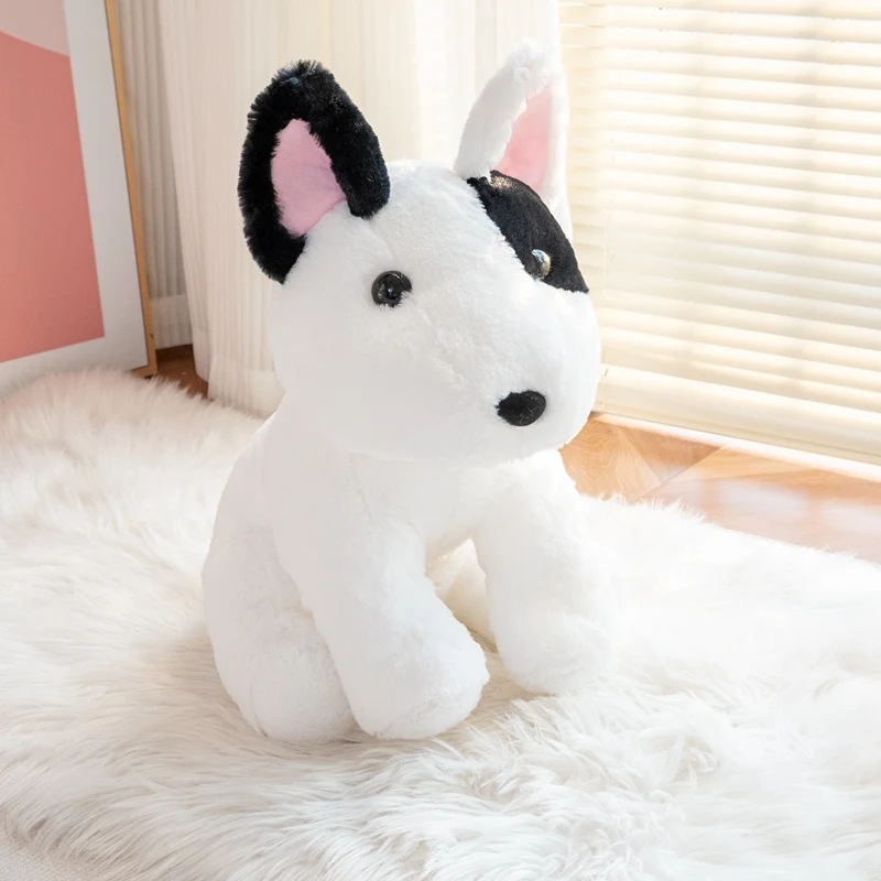 (40x25x25 Cm) Peluche De Bull Terrier Sentado, Lindo Juguete De Peluche Para Mascotas