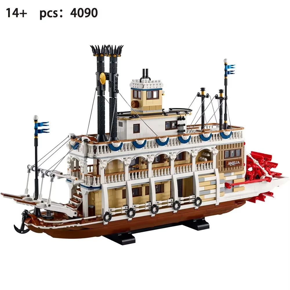 Regalo De Navidad: Un Modelo De Barco De Vapor De Juguete Con Un Montaje Complejo.