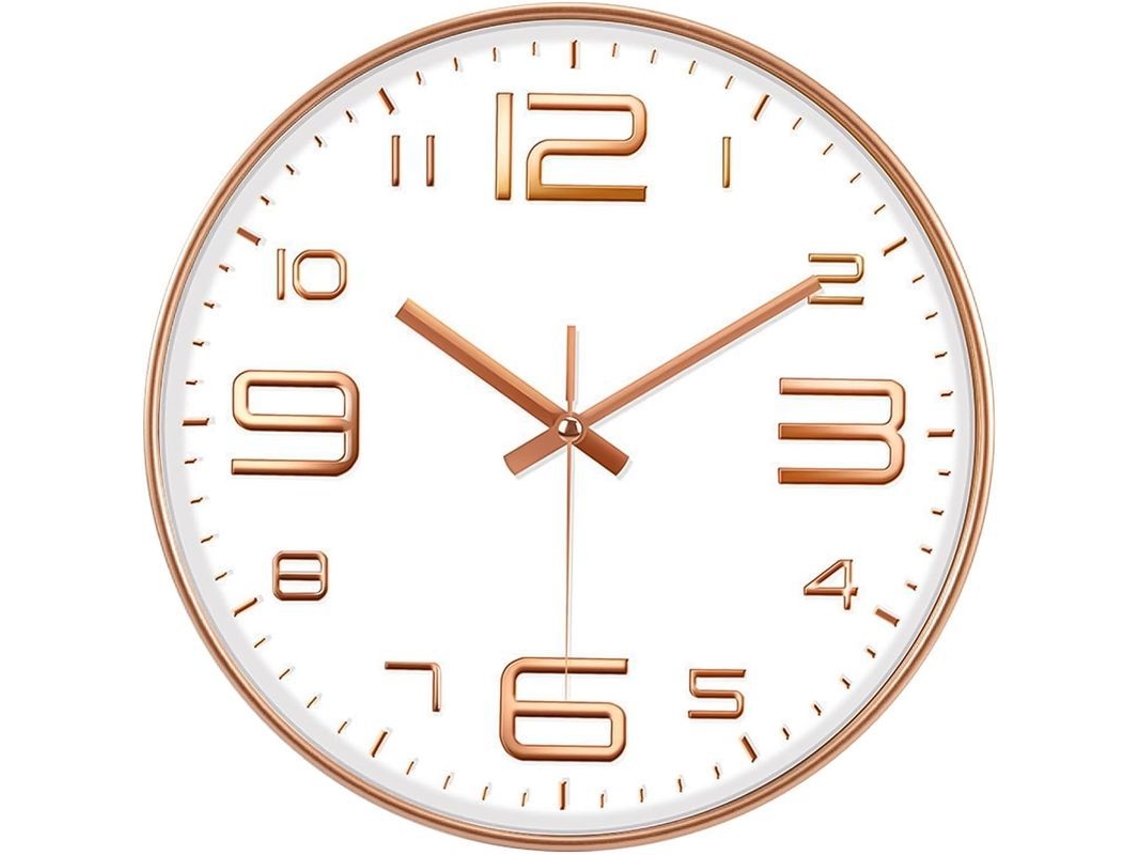 Reloj De Pared Silencioso De Plástico De 30 Cm Con Números 3d Y Mecanismo De Cuarzo Para El Hogar Y La Escuela.