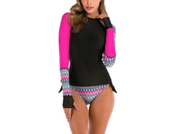 Traje de baño largo estampado rosa para mujer, talla L, playa/piscina