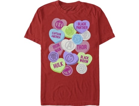 Camiseta de Hombre SUPERHEROMARVEL Avengers Candy Hearts Marvel Algodón (M)