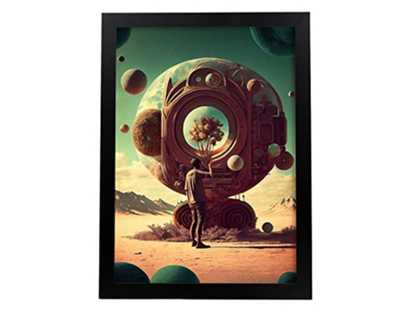 NACNIC Poster Estación de Cultivo En Estilo Surrealismo Cinematográfico Ilustraciones y Grabados de Historieta Abstracta y Artística A3 Marcos Negr...