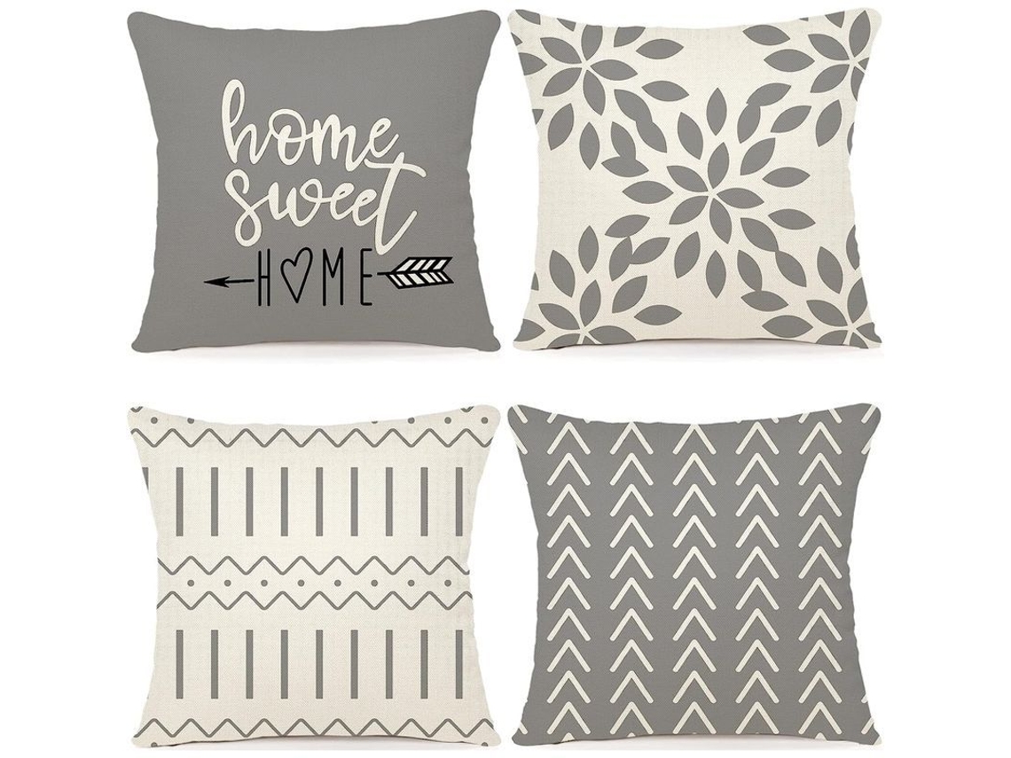 Juego De 4 Fundas De Cojín Decorativas De Lino De 50x50 Cm Para Sofá, Silla, Dormitorio Y Jardín.