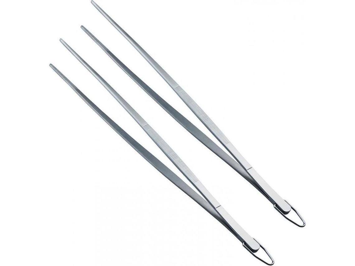 Pinzas Rebe de acero inoxidable HQK de 30 cm para cocina y uso multiusos, con ganchos.