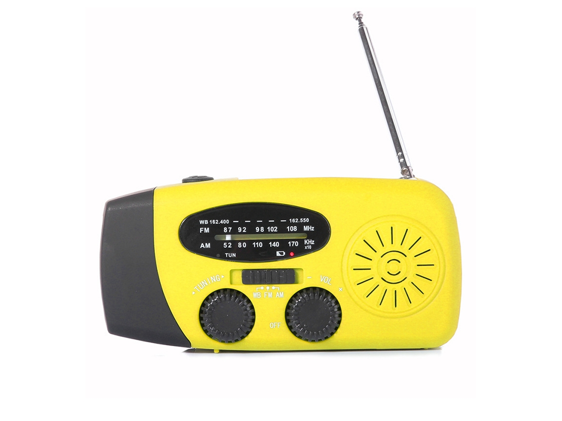Radio de emergencia manual con linterna LED Radio meteorológica portátil Am/Fm con potencia de 1200 Mah CHRUI