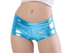 Braguitas Cortas Metálicas Brillantes De Talle Bajo Para Mujer, Ideales Para Festivales De Baile Y Disfraces - Rojo Rosa Xxl