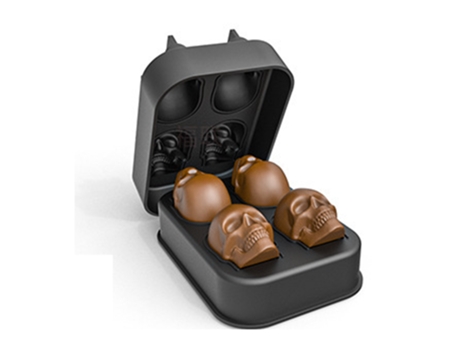 Elkuaie Bandeja para molde de hielo con forma de calavera molde para hielo de Halloween para whisky cócteles bebidas té helado y café