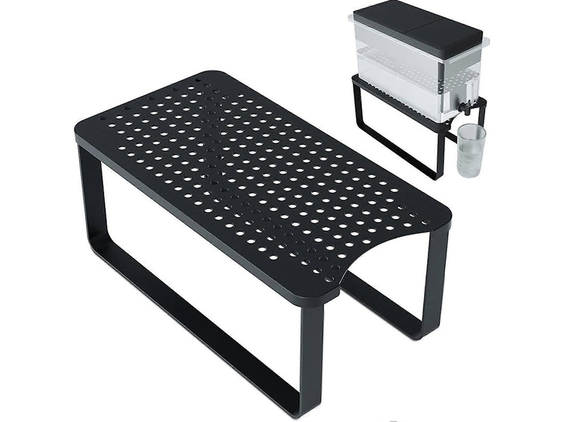 Soporte para dispensador de agua para refrigerador o encimera, soporte metálico para dispensador de bebidas con base estable, negro.